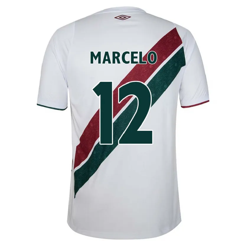 Danxen Kinder Marcelo #12 Weiß Grün Kastanienbraun Auswärtstrikot Trikot 2024/25 T-Shirt