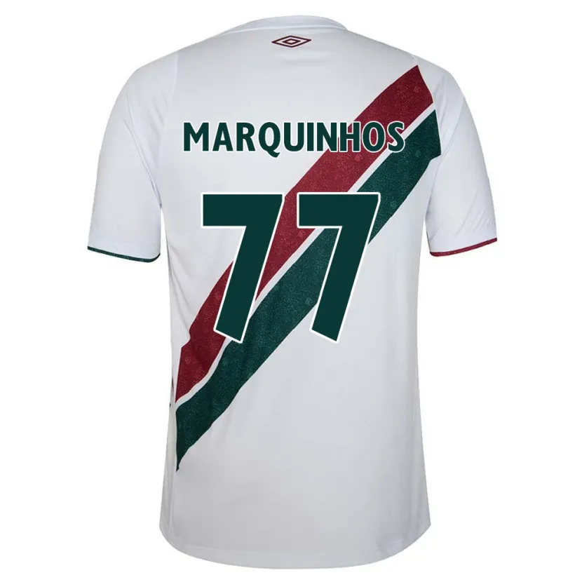 Danxen Kinder Marquinhos #77 Weiß Grün Kastanienbraun Auswärtstrikot Trikot 2024/25 T-Shirt