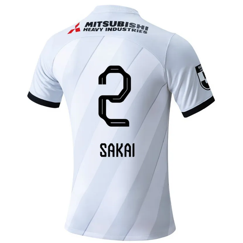 Danxen Kinder Hiroki Sakai #2 Weiß Grau Auswärtstrikot Trikot 2024/25 T-Shirt