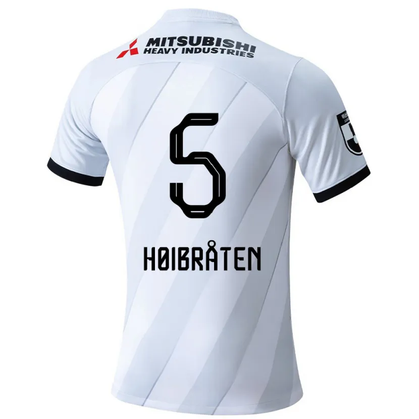 Danxen Kinder Marius Høibråten #5 Weiß Grau Auswärtstrikot Trikot 2024/25 T-Shirt