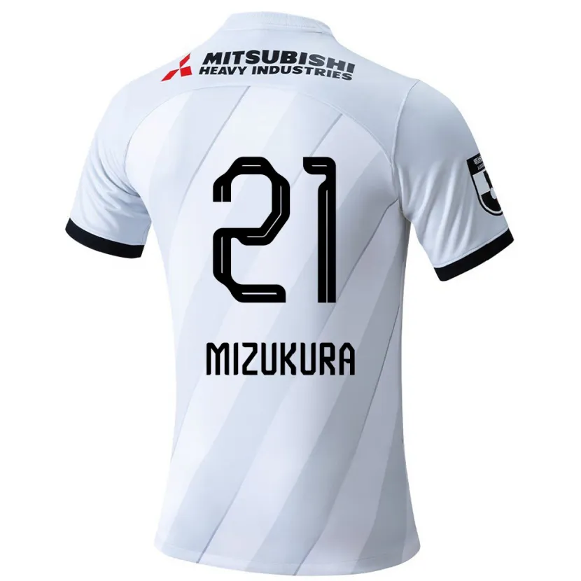 Danxen Kinder Kei Mizukura #21 Weiß Grau Auswärtstrikot Trikot 2024/25 T-Shirt