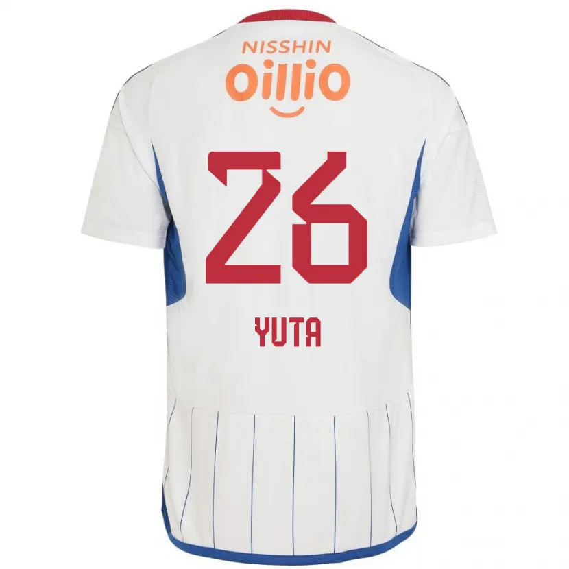 Danxen Kinder Yuta Koike #26 Weiß Blau Rot Auswärtstrikot Trikot 2024/25 T-Shirt