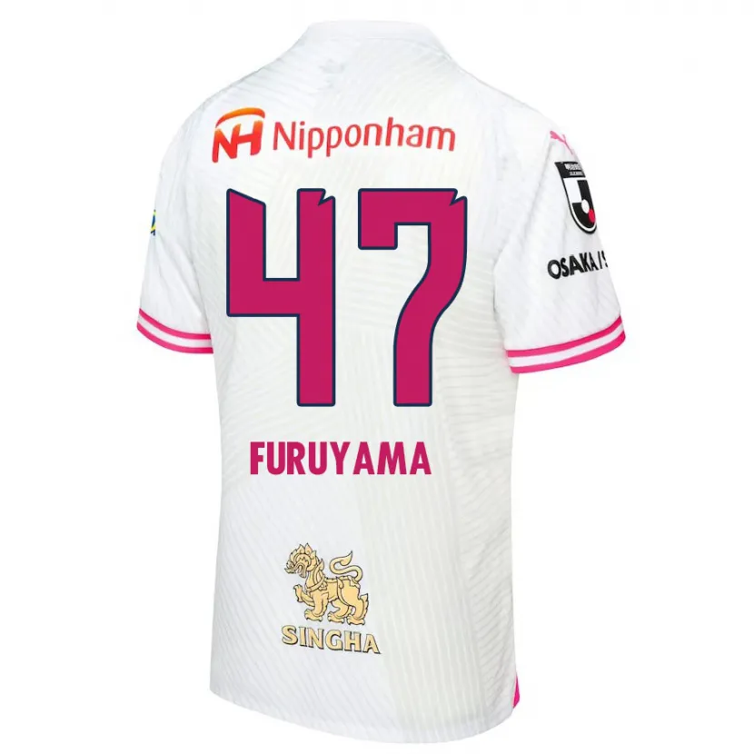 Danxen Kinder Kengo Furuyama #47 Weiß Rosa Auswärtstrikot Trikot 2024/25 T-Shirt