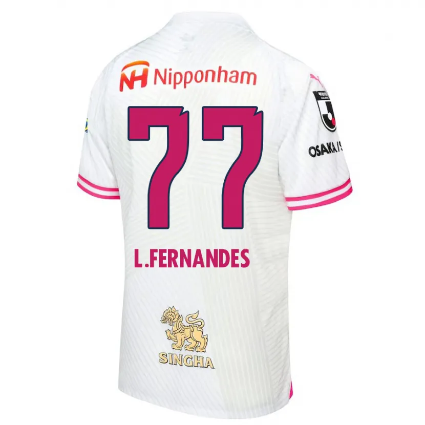 Danxen Kinder Lucas Fernandes #77 Weiß Rosa Auswärtstrikot Trikot 2024/25 T-Shirt