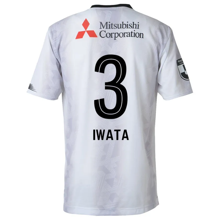 Danxen Kinder Yuki Iwata #3 Weiß Schwarz Auswärtstrikot Trikot 2024/25 T-Shirt