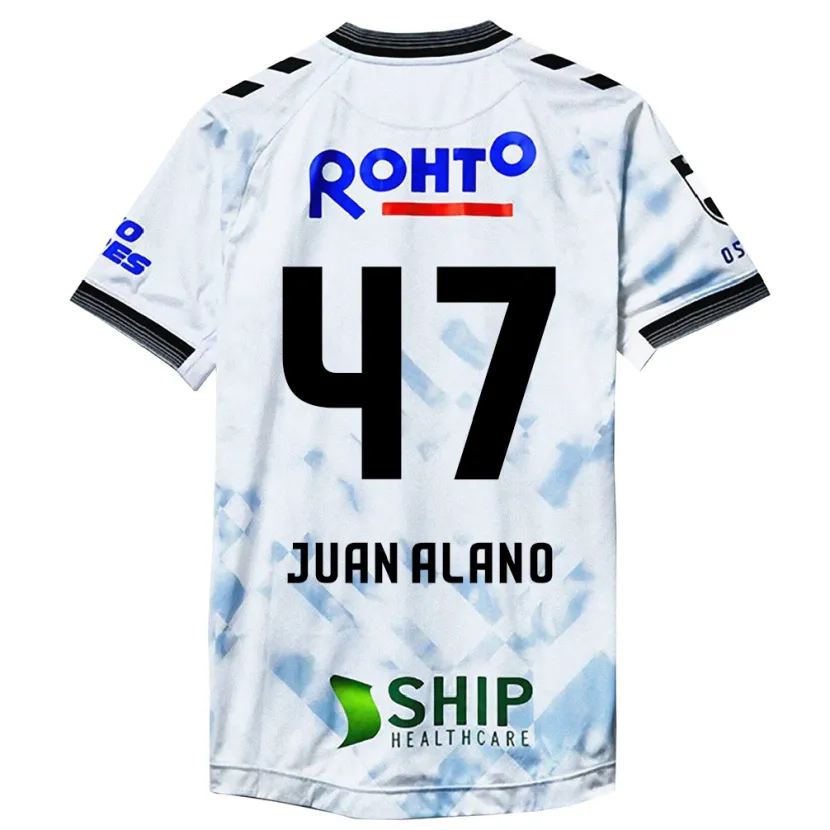 Danxen Kinder Juan Alano #47 Weiß Schwarz Auswärtstrikot Trikot 2024/25 T-Shirt