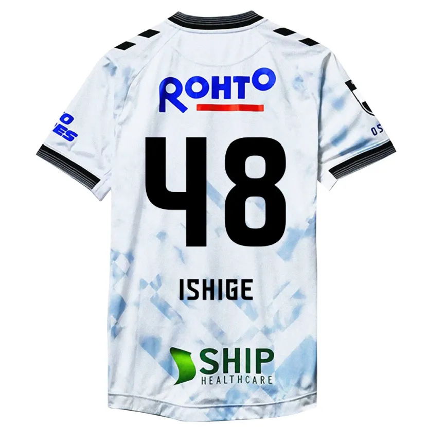 Danxen Kinder Hideki Ishige #48 Weiß Schwarz Auswärtstrikot Trikot 2024/25 T-Shirt