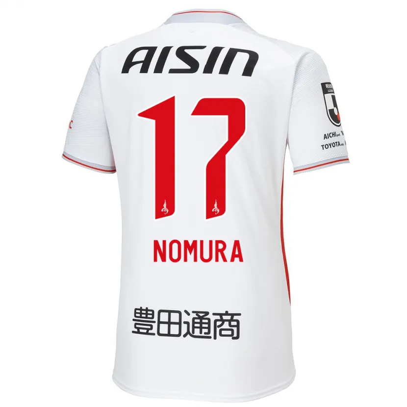 Danxen Kinder Yuto Nomura #17 Weiß Gelb Rot Auswärtstrikot Trikot 2024/25 T-Shirt