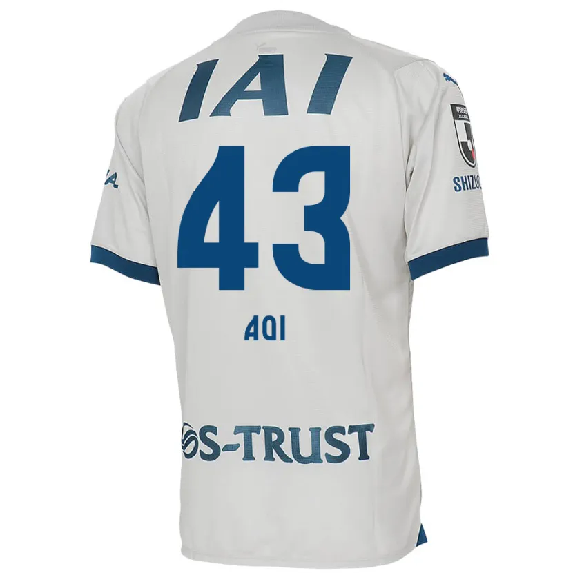 Danxen Kinder Aoi Ando #43 Weiß Blau Auswärtstrikot Trikot 2024/25 T-Shirt