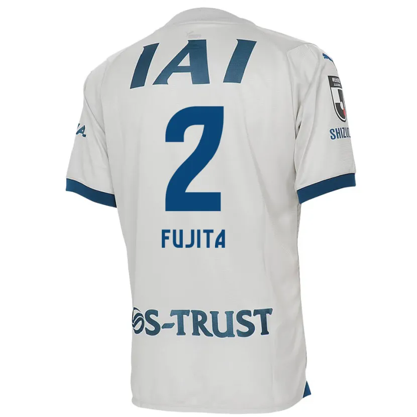 Danxen Kinder Shunsuke Fujita #2 Weiß Blau Auswärtstrikot Trikot 2024/25 T-Shirt