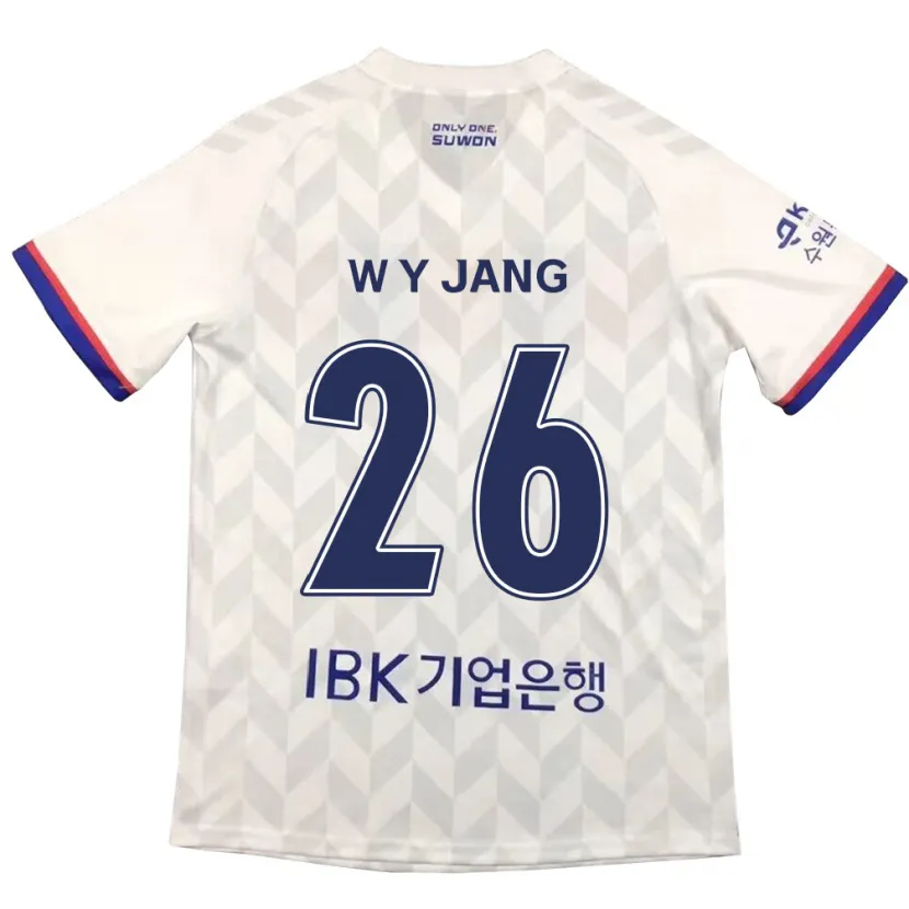 Danxen Kinder Young-Woo Jang #26 Weiß Blau Auswärtstrikot Trikot 2024/25 T-Shirt