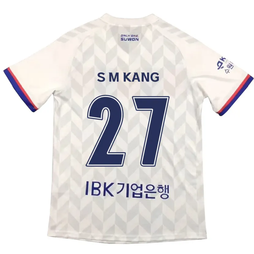 Danxen Kinder Min-Sung Kang #27 Weiß Blau Auswärtstrikot Trikot 2024/25 T-Shirt