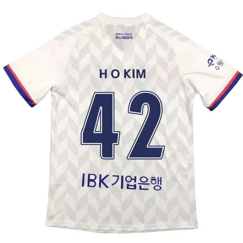 Danxen Kinder One-Hyung Kim #42 Weiß Blau Auswärtstrikot Trikot 2024/25 T-Shirt