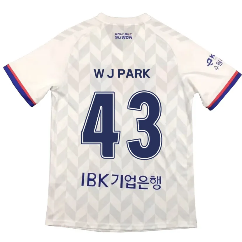 Danxen Kinder Jin-Woo Park #43 Weiß Blau Auswärtstrikot Trikot 2024/25 T-Shirt