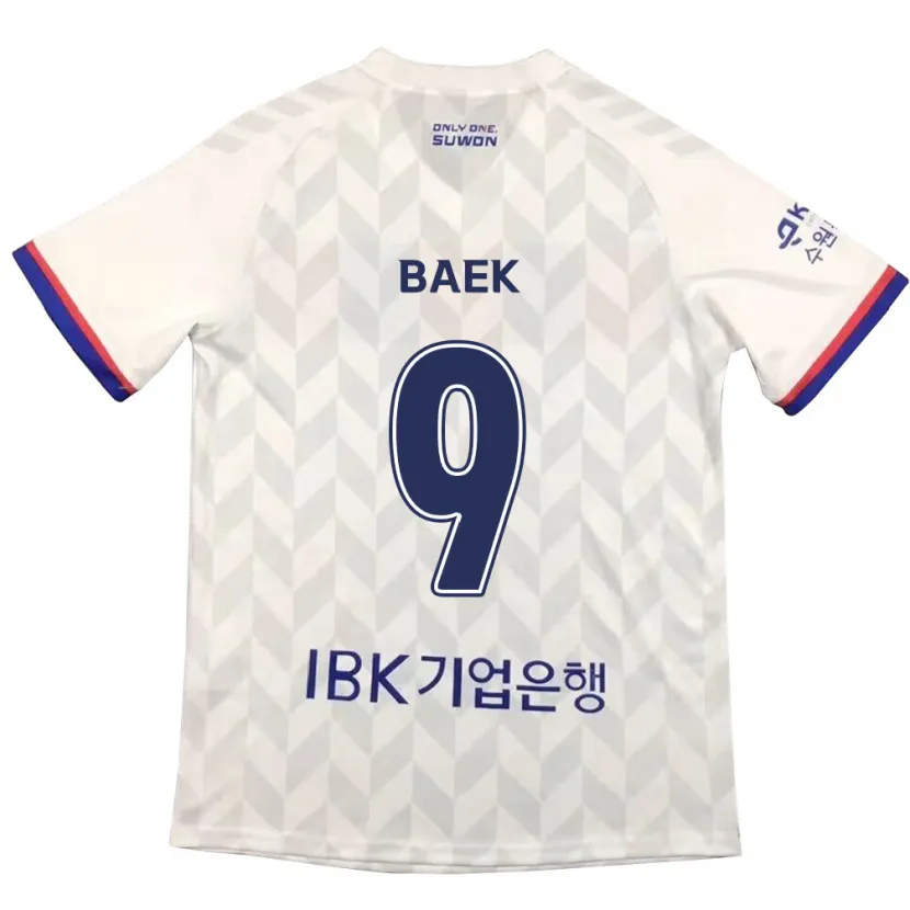 Danxen Kinder Kyeong Baek #9 Weiß Blau Auswärtstrikot Trikot 2024/25 T-Shirt