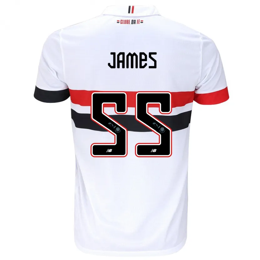 Danxen Herren James Rodríguez #55 Weiß Rot Schwarz Heimtrikot Trikot 2024/25 T-Shirt