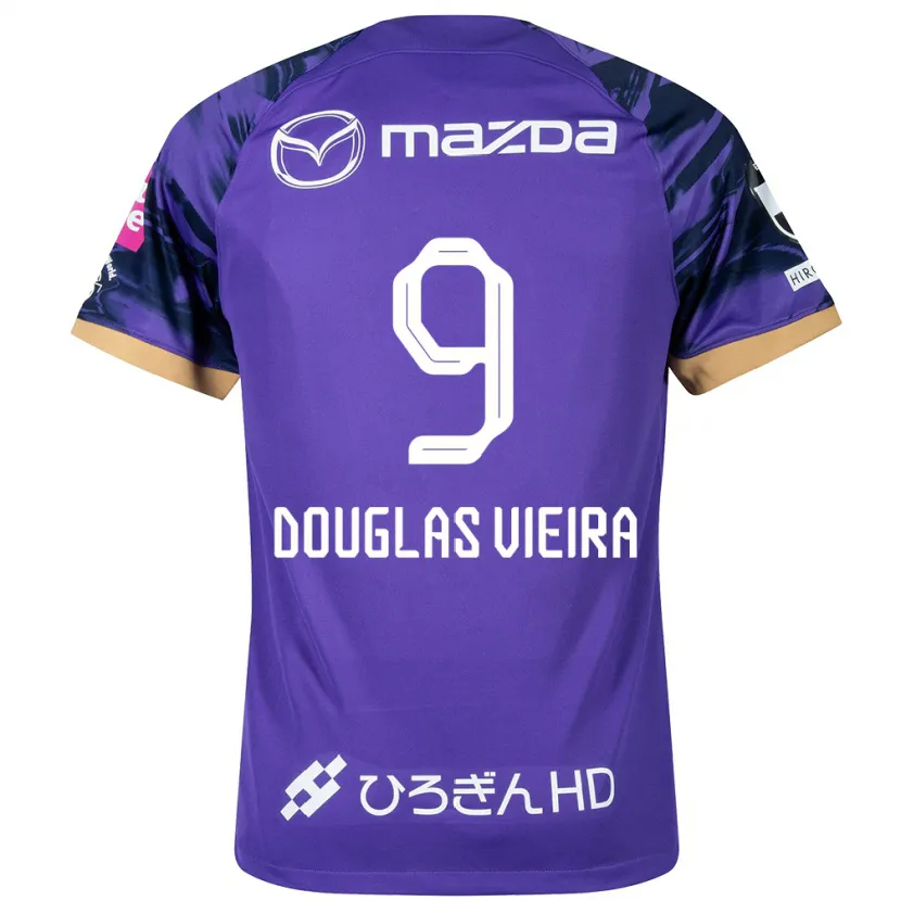 Danxen Herren Douglas Vieira #9 Lila Weiß Heimtrikot Trikot 2024/25 T-Shirt