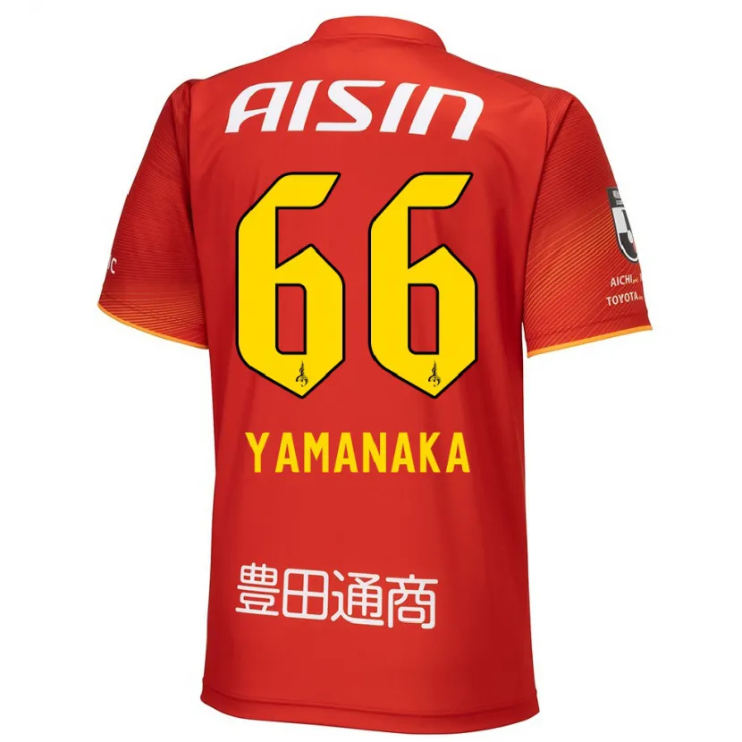 Danxen Herren Ryosuke Yamanaka #66 Rot Weiß Gelb Heimtrikot Trikot 2024/25 T-Shirt