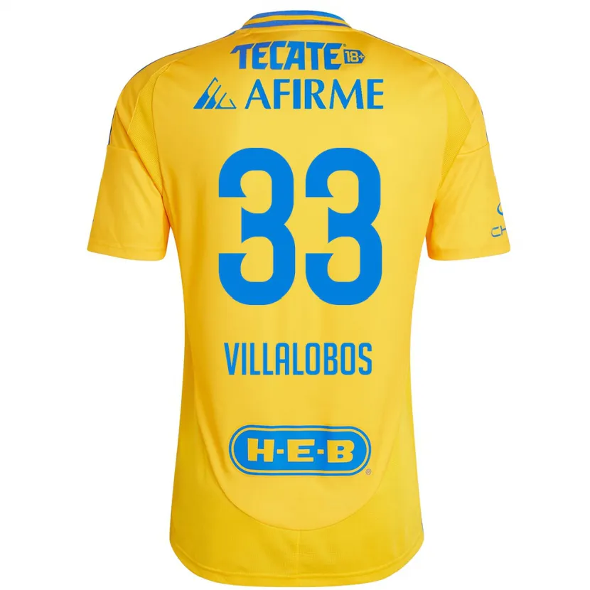 Danxen Herren Vania Villalobos #33 Goldgelb Heimtrikot Trikot 2024/25 T-Shirt