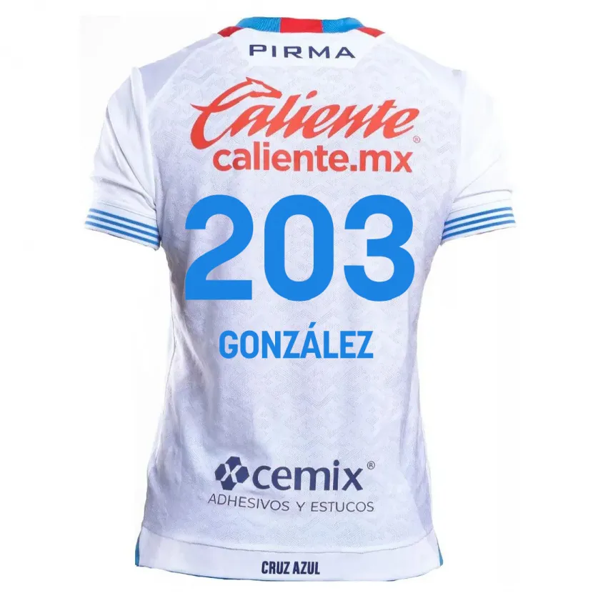 Danxen Herren Rogelio González #203 Weiß Blau Auswärtstrikot Trikot 2024/25 T-Shirt