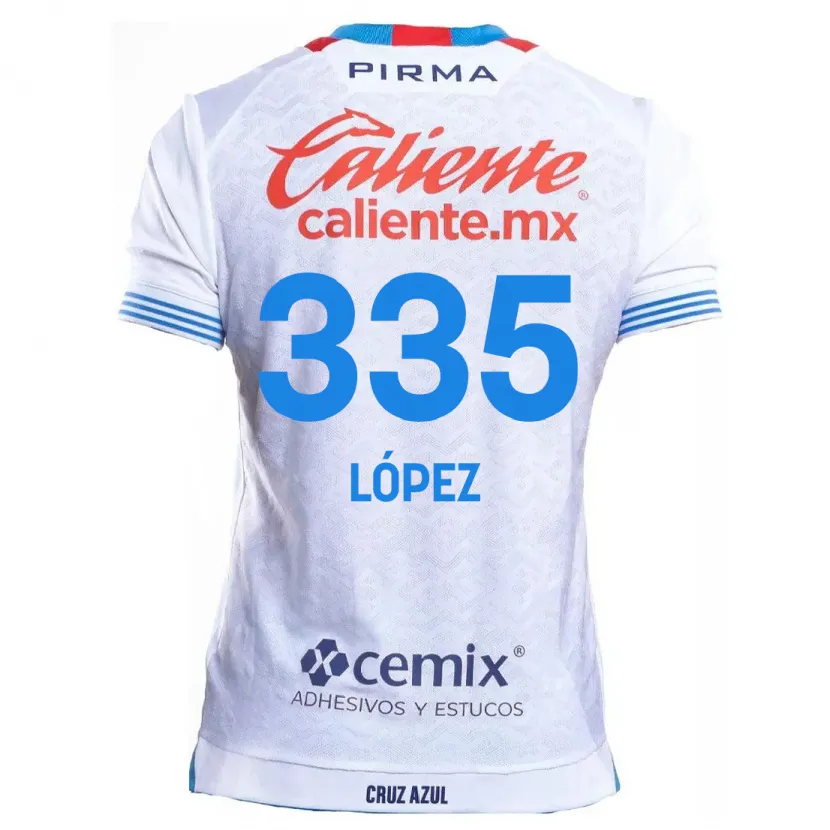 Danxen Herren Alfredo López #335 Weiß Blau Auswärtstrikot Trikot 2024/25 T-Shirt