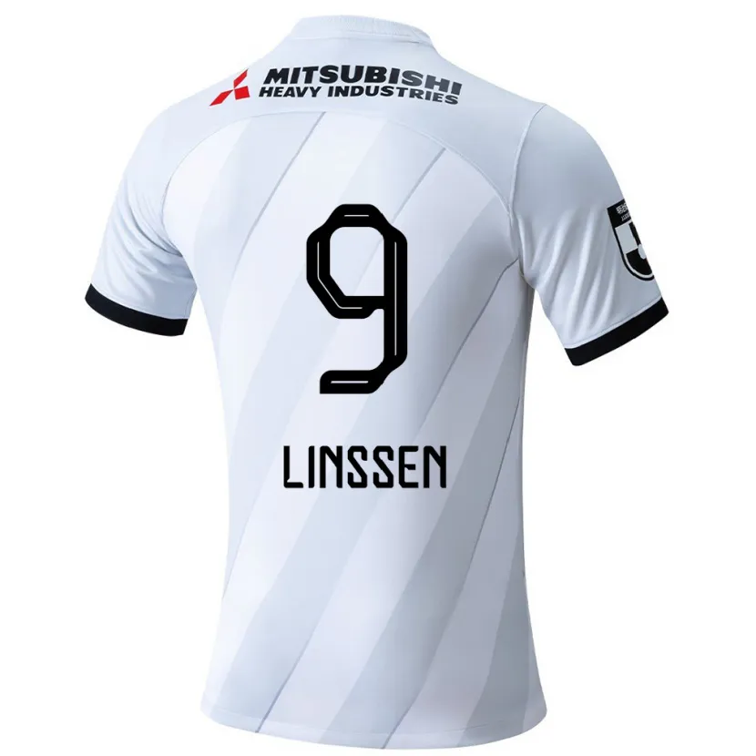 Danxen Herren Bryan Linssen #9 Weiß Grau Auswärtstrikot Trikot 2024/25 T-Shirt