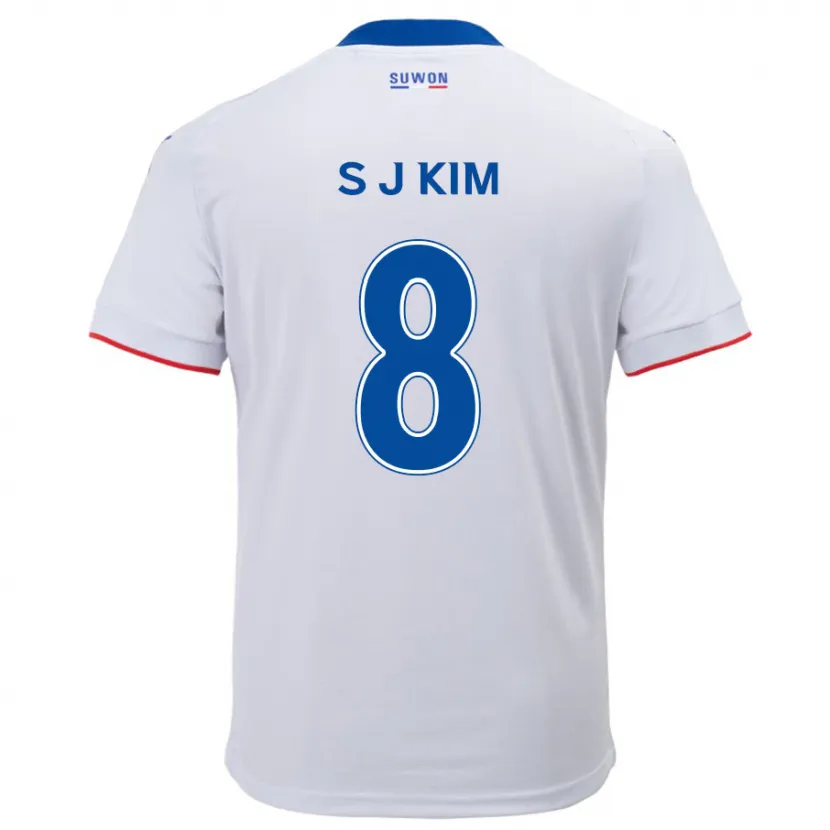 Danxen Herren Ji-Sung Kim #8 Weiß Blau Auswärtstrikot Trikot 2024/25 T-Shirt