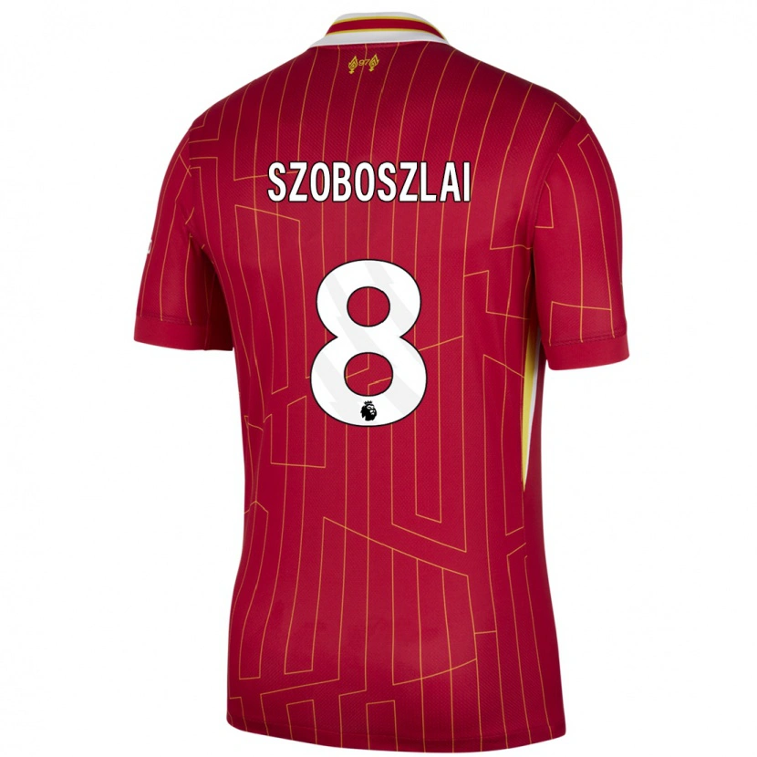 Danxen Kinder Dominik Szoboszlai #8 Rot Gelb Weiß Heimtrikot Trikot 2024/25 T-Shirt