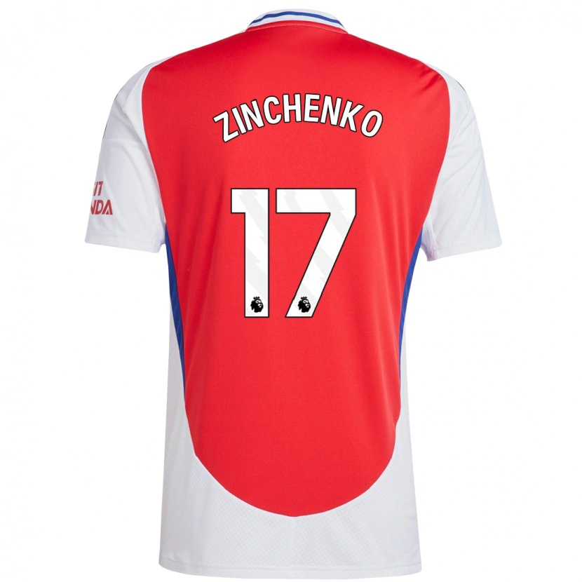 Danxen Kinder Oleksandr Zinchenko #17 Rot Weiß Heimtrikot Trikot 2024/25 T-Shirt