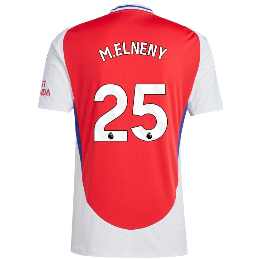 Danxen Kinder Mohamed Elneny #25 Rot Weiß Heimtrikot Trikot 2024/25 T-Shirt