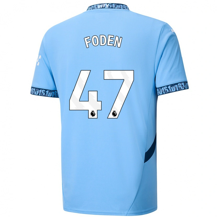 Danxen Kinder Phil Foden #47 Marineblau Heimtrikot Trikot 2024/25 T-Shirt