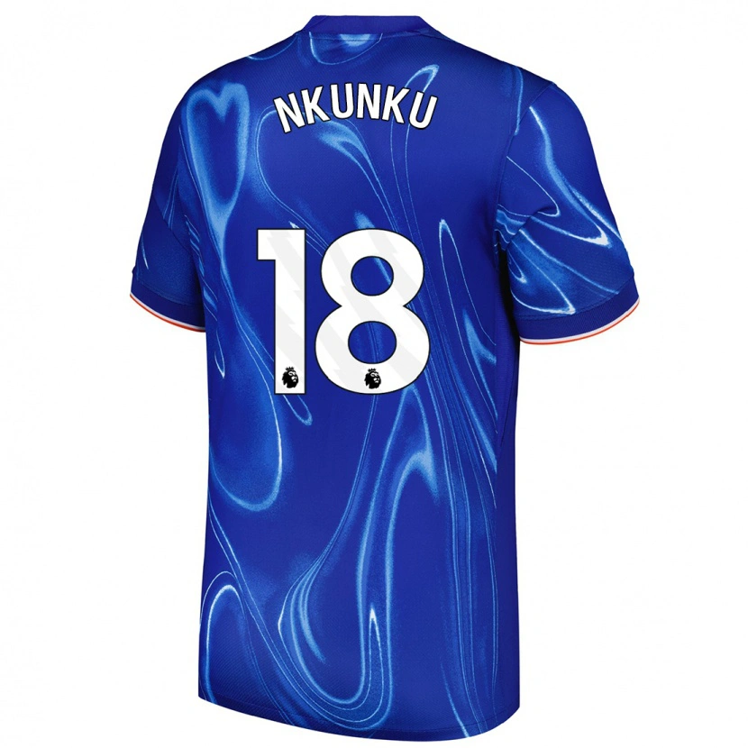 Danxen Kinder Christopher Nkunku #18 Blau Weiß Heimtrikot Trikot 2024/25 T-Shirt