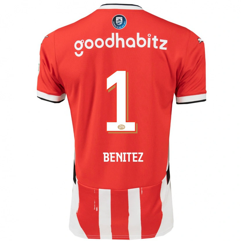 Danxen Kinder Walter Benítez #1 Rot Weiß Heimtrikot Trikot 2024/25 T-Shirt