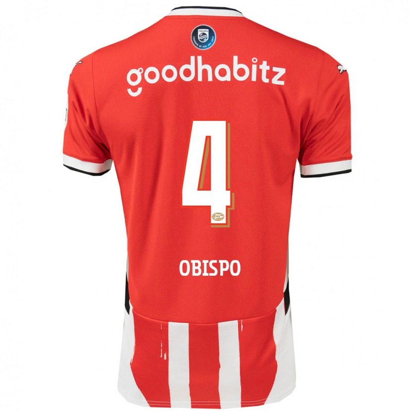 Danxen Kinder Armando Obispo #4 Rot Weiß Heimtrikot Trikot 2024/25 T-Shirt