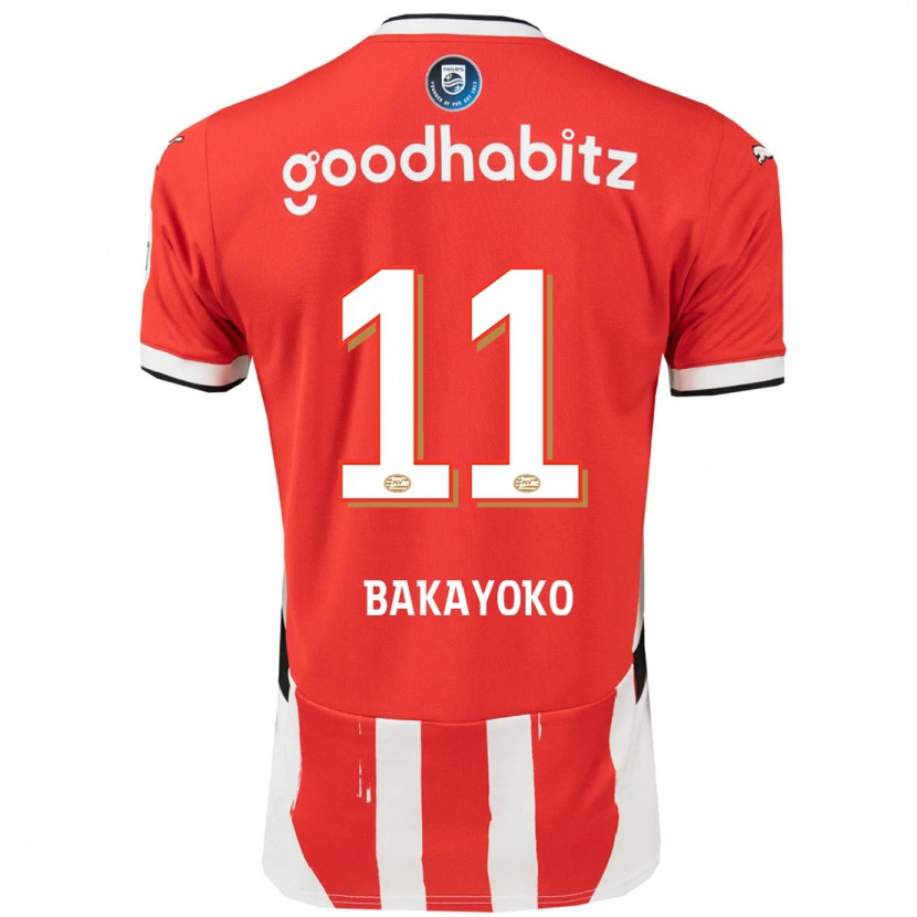 Danxen Kinder Johan Bakayoko #11 Rot Weiß Heimtrikot Trikot 2024/25 T-Shirt