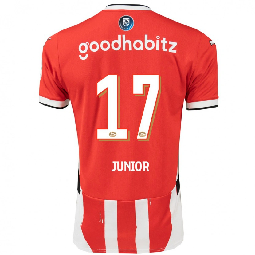 Danxen Kinder Mauro Júnior #17 Rot Weiß Heimtrikot Trikot 2024/25 T-Shirt