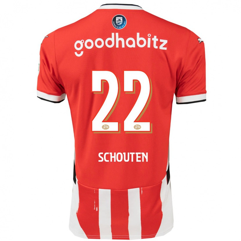 Danxen Kinder Jerdy Schouten #22 Rot Weiß Heimtrikot Trikot 2024/25 T-Shirt