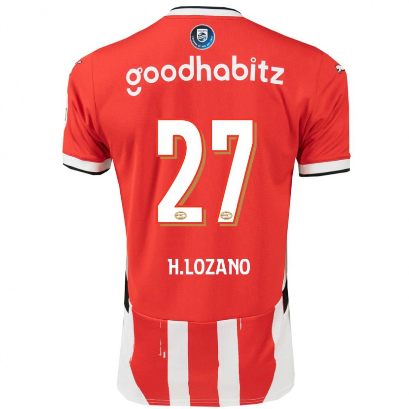 Danxen Kinder Hirving Lozano #27 Rot Weiß Heimtrikot Trikot 2024/25 T-Shirt