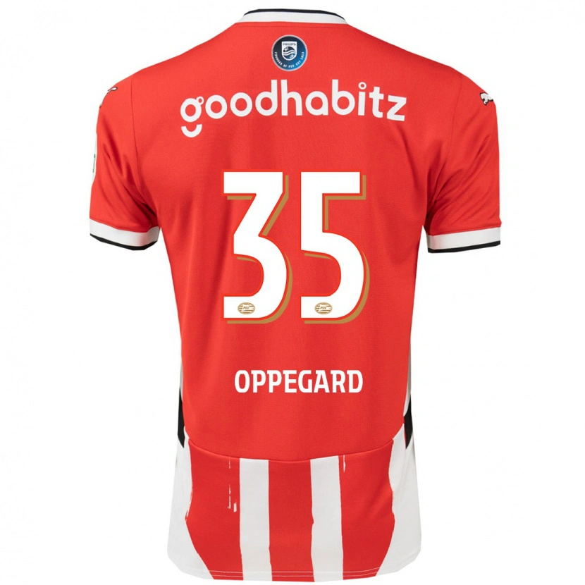 Danxen Kinder Fredrik Oppegård #35 Rot Weiß Heimtrikot Trikot 2024/25 T-Shirt