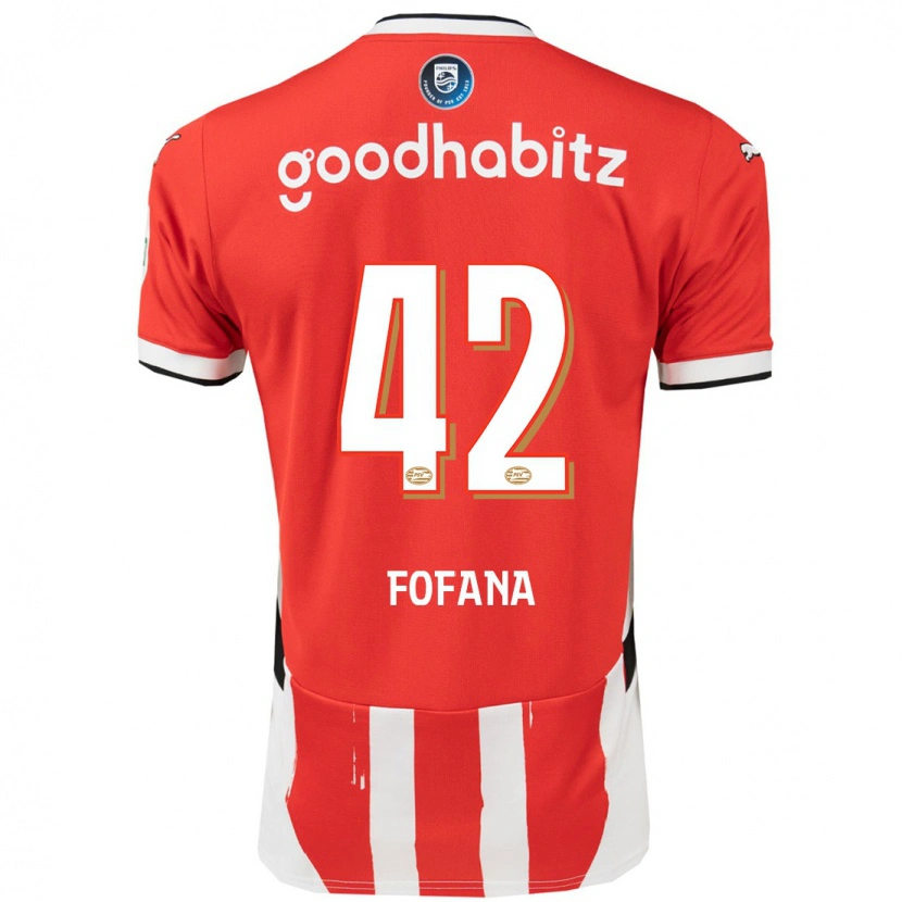 Danxen Kinder Fodé Fofana #42 Rot Weiß Heimtrikot Trikot 2024/25 T-Shirt