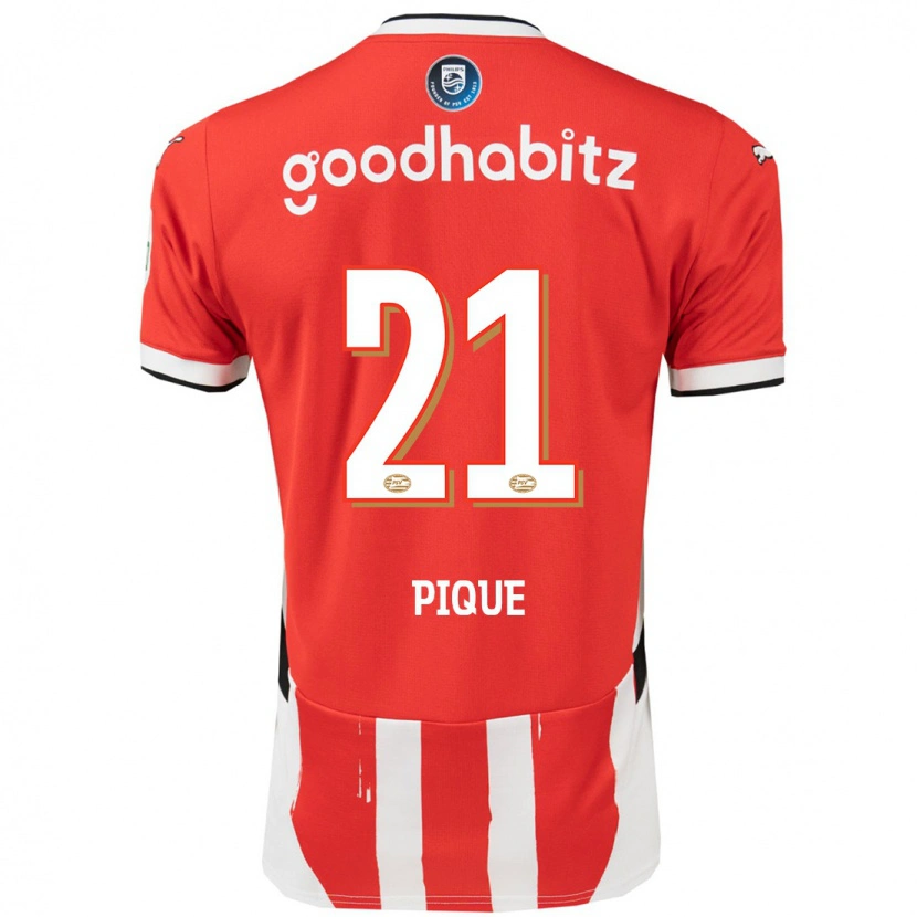 Danxen Kinder Naomi Piqué #21 Rot Weiß Heimtrikot Trikot 2024/25 T-Shirt