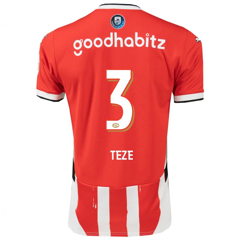 Danxen Kinder Jordan Teze #3 Rot Weiß Heimtrikot Trikot 2024/25 T-Shirt