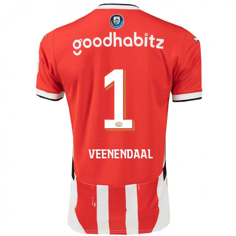 Danxen Kinder Sari Van Veenendaal #1 Rot Weiß Heimtrikot Trikot 2024/25 T-Shirt