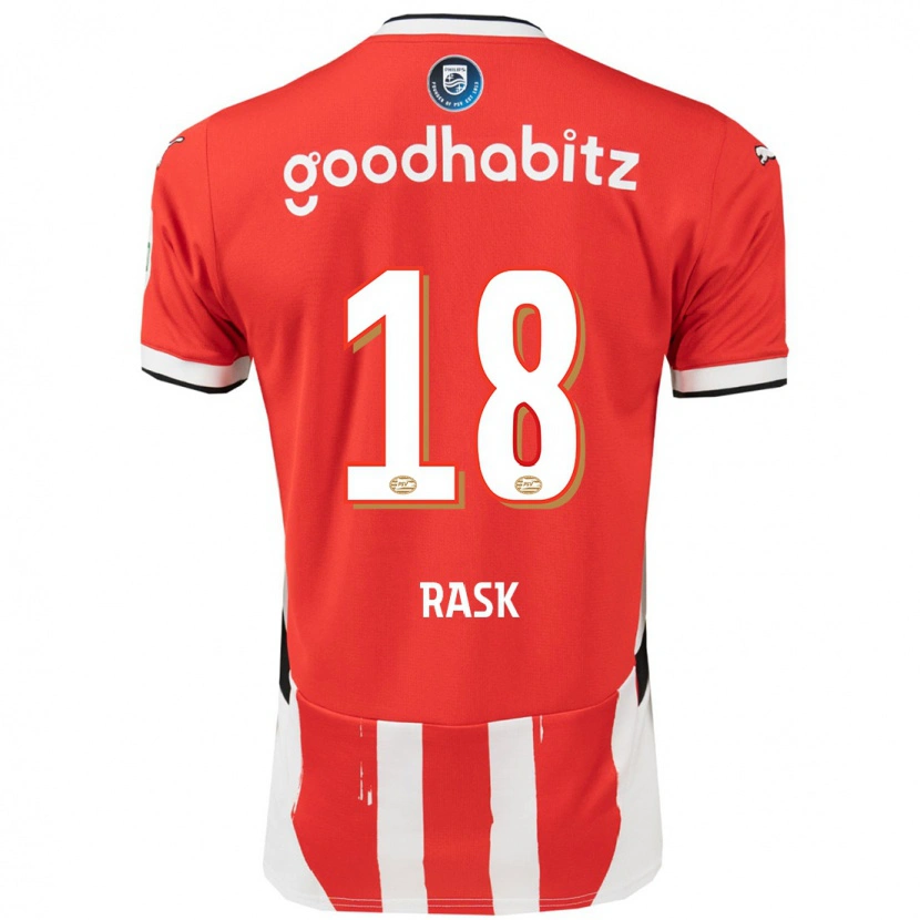 Danxen Kinder Caroline Rask #18 Rot Weiß Heimtrikot Trikot 2024/25 T-Shirt