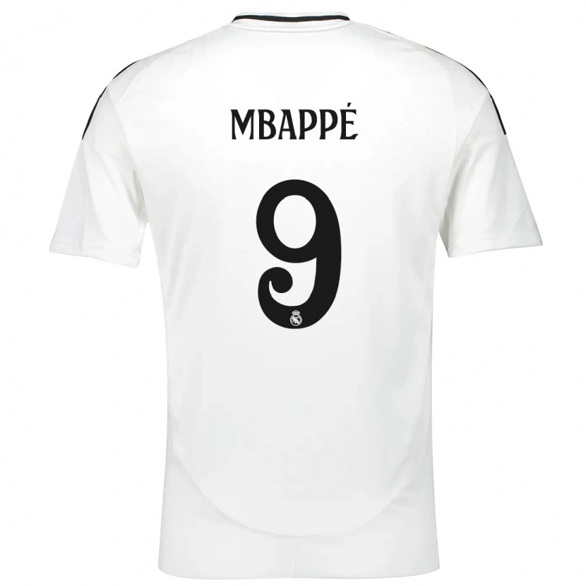 Danxen Kinder Kylian Mbappé #9 Weiß Heimtrikot Trikot 2024/25 T-Shirt