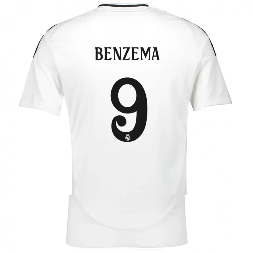 Danxen Kinder Karim Benzema #9 Weiß Heimtrikot Trikot 2024/25 T-Shirt