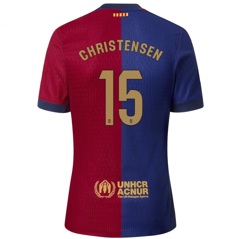 Danxen Kinder Andreas Christensen #15 Blau Rot Heimtrikot Trikot 2024/25 T-Shirt