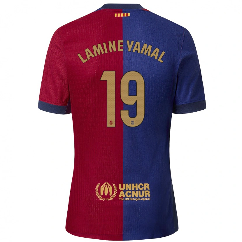 Danxen Kinder Lamine Yamal #19 Blau Rot Heimtrikot Trikot 2024/25 T-Shirt