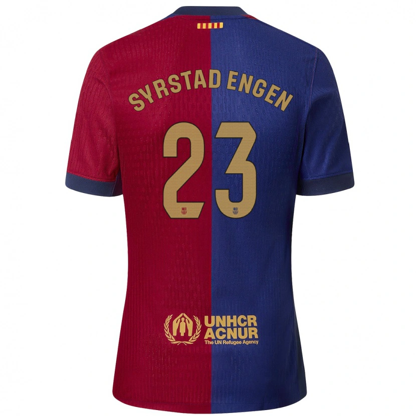 Danxen Kinder Ingrid Syrstad Engen #23 Blau Rot Heimtrikot Trikot 2024/25 T-Shirt