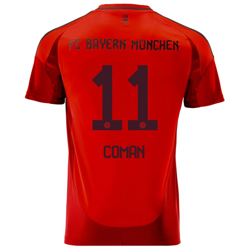 Danxen Kinder Kingsley Coman #11 Rot Heimtrikot Trikot 2024/25 T-Shirt